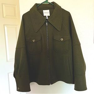 Military Green Bomber Jacket - anthro